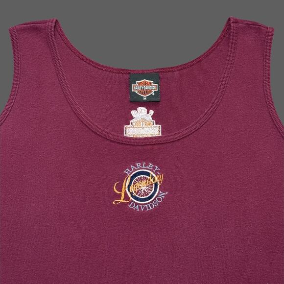 Harley Davidson Nevada Burgundy Ribbed Tank Womens Size M GUC - Picture 3 of 8